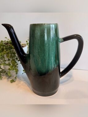 Vintage Blue Mountain Pottery Coffee Pot Blue & Green Drip Glaze